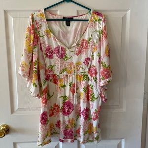 Beautiful floral spring blouse